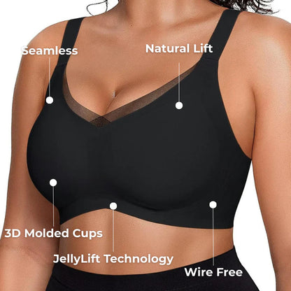 Mesh Detail Full Wireless Lift & Support Bra